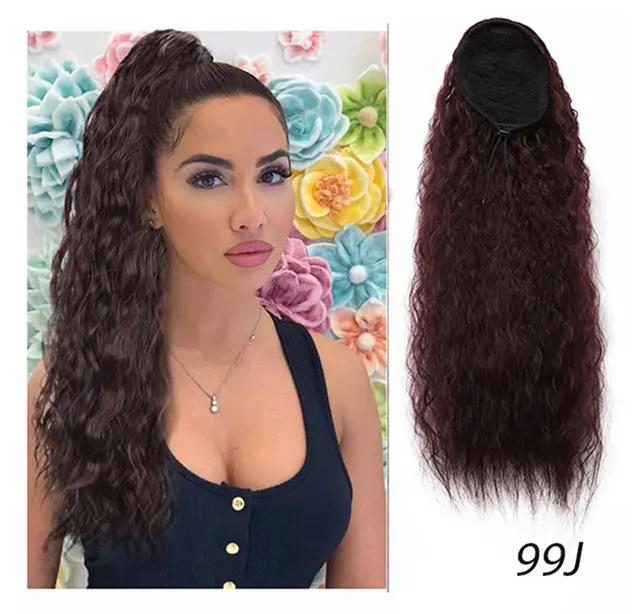 Amir Hair Drawstring Ponytail Extensions Synthetic Long Kinky Curly Ponytails Wig Hair Pieces For Women Fake Hair Extension Clip 99J