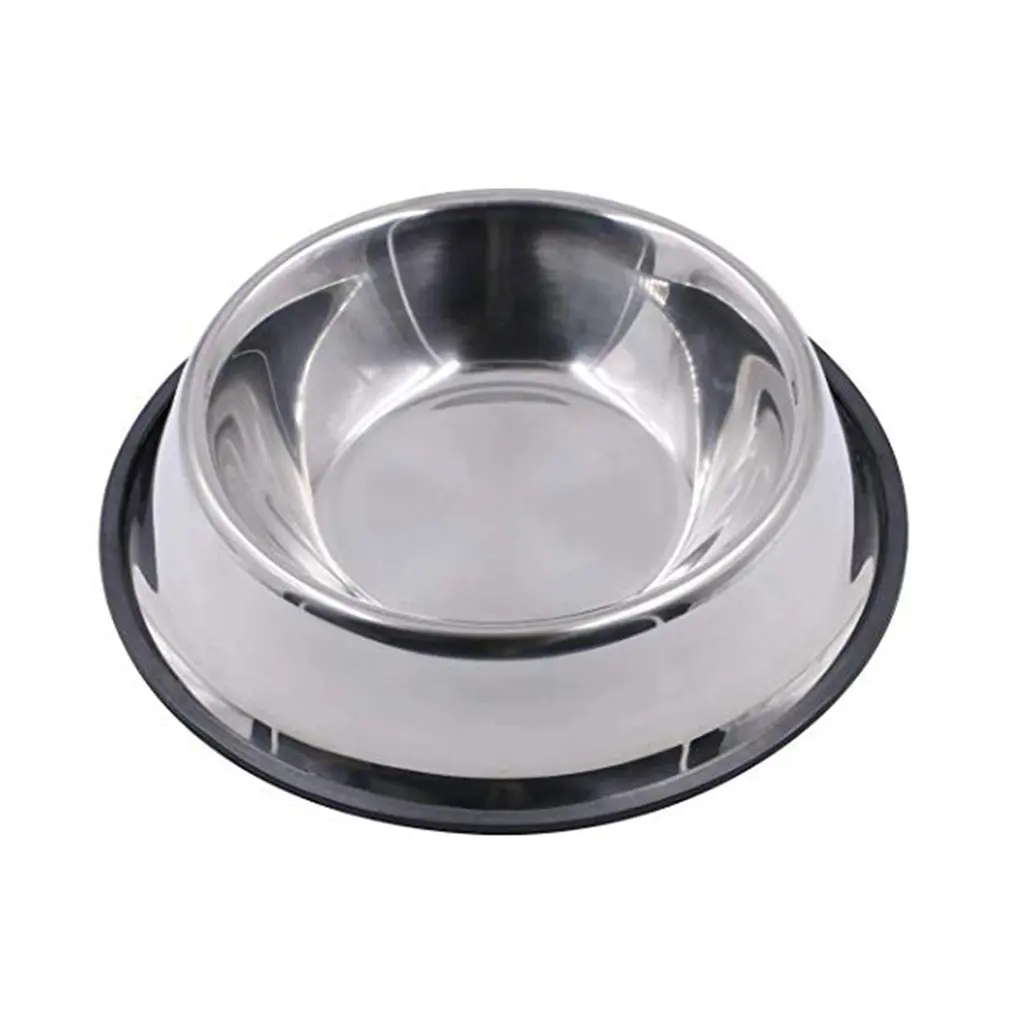 

Stainless Steel Dog Bowl With Rubber Base For Small Medium Dogs Pets Feeder Bowl Anti-slip Water Bowl