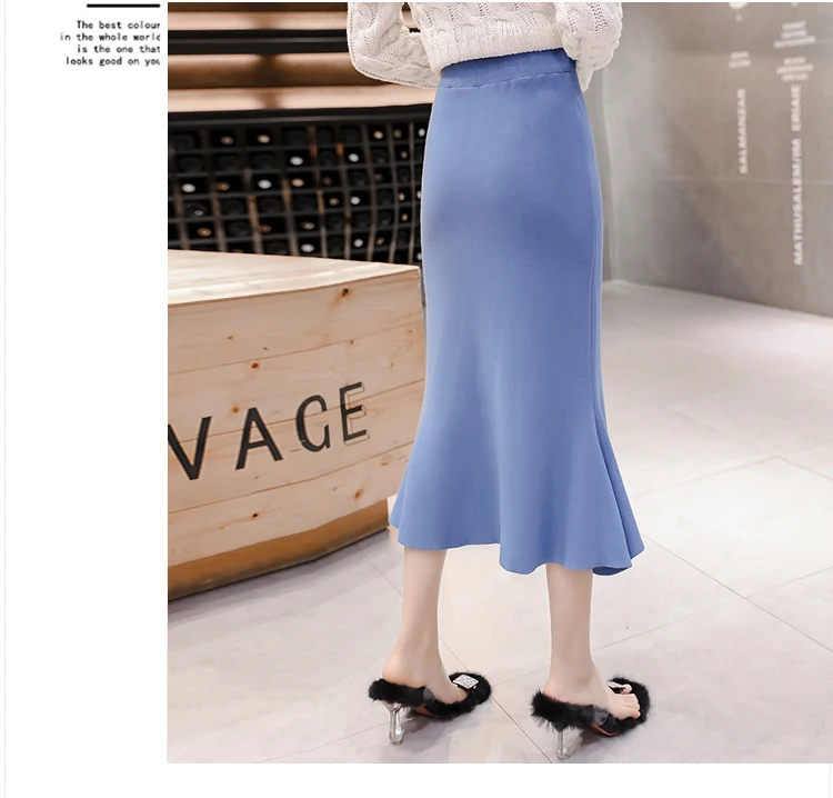 Beiyingni Mermaid Skirt Women Irregular Slim Casual Solid Color Package Hip Skirts Office Work Wear High Waist Midi Skirt Lady