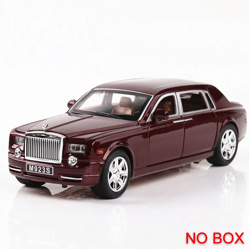 1:24 литье под давлением, игрушечный автомобиль Rolls Royce Phantom Huiying, модель автомобиля, колеса, сплав, звуковой светильник, оттягиваемый назад автомобиль для мальчика, Детская светящаяся игрушка, автомобиль - Цвет: Red no box