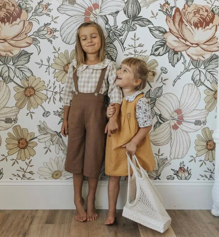 Весенне-Летнее Детское платье в британском стиле; повседневные льняные штаны с поясом; зимняя одежда для маленьких девочек