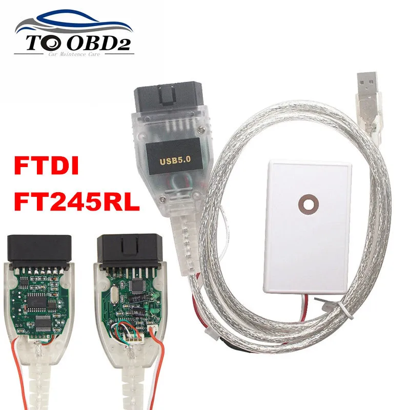 Ceny Najnowszy dla VAG TACHO USB 5.0 USB wersja OBD2 narzędzie diagnostyczne do samochodów FTDI FT245RL Vag Tacho 5.0 najnowsza wersja MCU 24C32 24C64