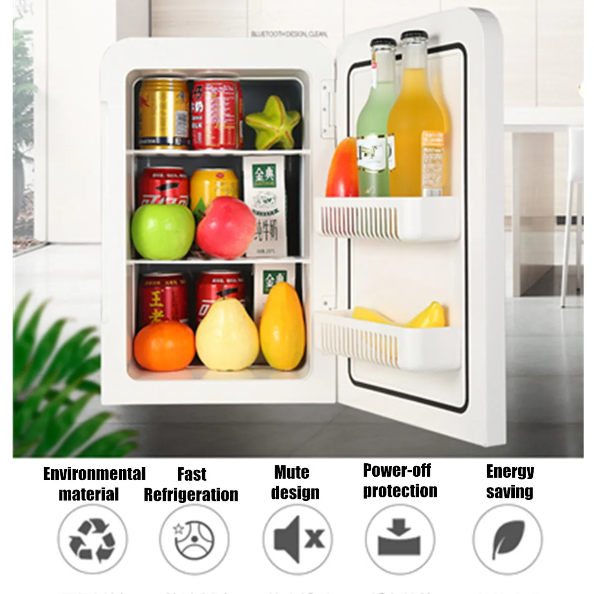 20L Mini Fridge For Bedroom Car Office Desk & College Dorm Room Glass Front  & Digital Temperature Control 12v Small Refrigerator - AliExpress