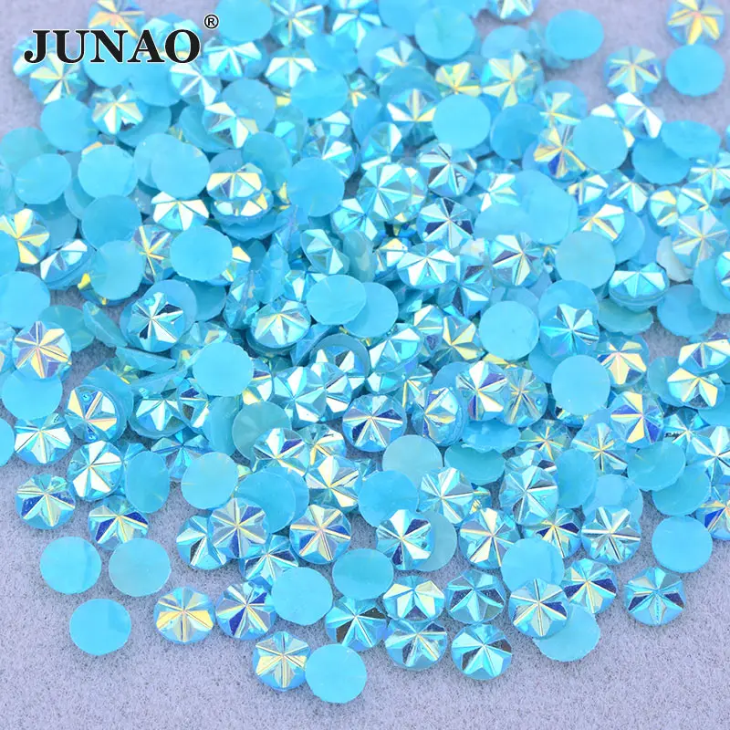 Vibrant Blossom Resin Nail Rhinestones - 500pcs 5mm Jelly AB Crystal Flatback Embellishments