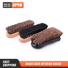 SPTA – brosse rectangulaire en crin de cheval pour intérieur de voiture, outils de nettoyage et de lavage des détails, vente en gros
