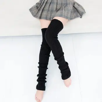 

Autumn Winter Women Anti-Slip Knee High Knitted Leg Warmers Warm Long Yoga Socks