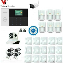 Yobang безопасности GSM Wifi беспроводной DIY Alarma комплект управление приложением синяя сирена детектор движения IP камера сенсор Охранная сигнализация система