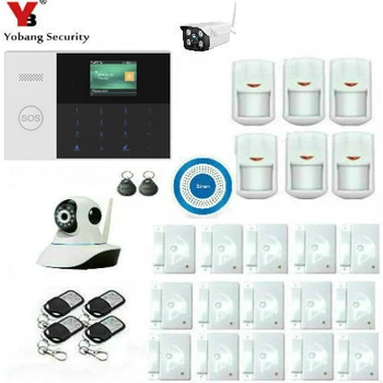 

Yobang Security GSM Wifi Wireless DIY Alarma Kit APP Control Blue Siren Motion Detector IP Camera Sensor Burglar Alarm System