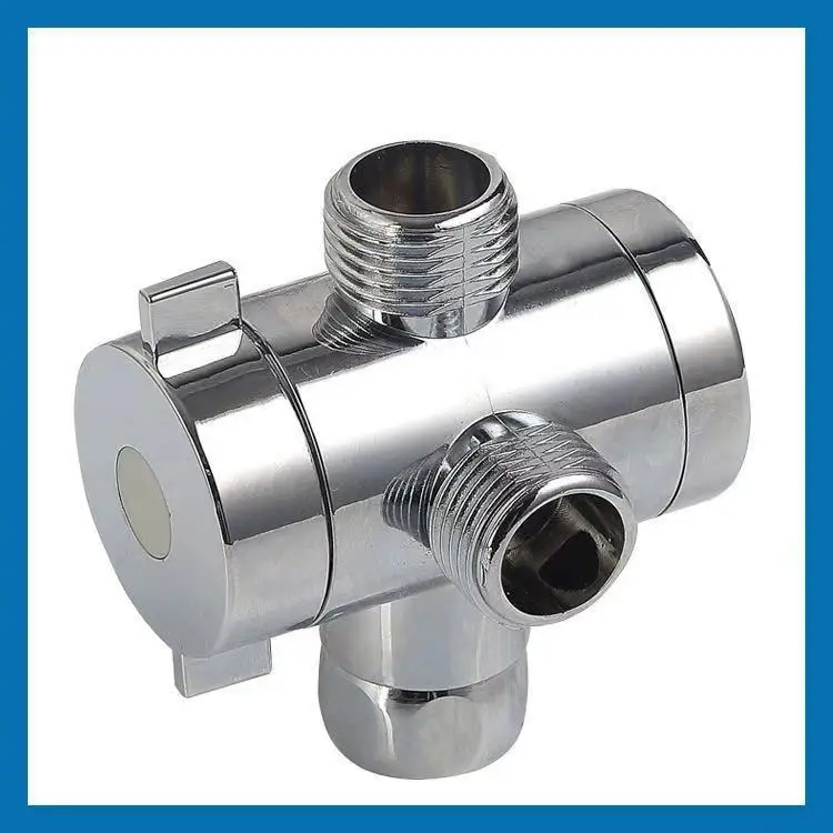 cheap 1/2 Inch Bathroom Three Way T Adapter Tee Connector Valve For Toilet Bidet Shower Head Diverter Valve Shower Head Shunt