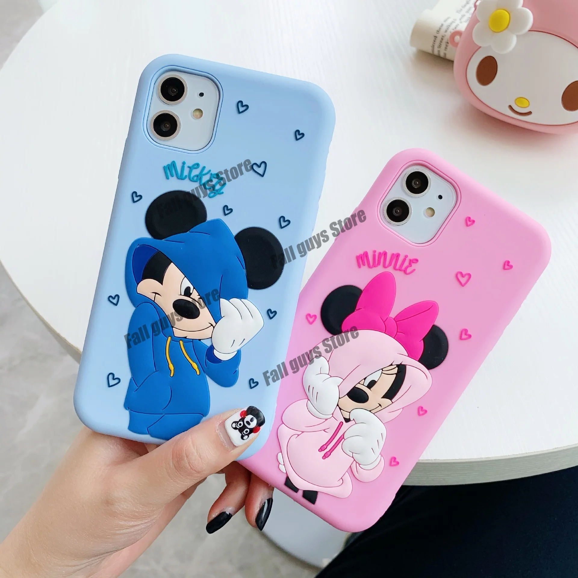 Disney Silicone Soft Shell Case For Iphone 11 Pro Xs Max Xs Xr 7 8 6 Plus 3d Mickey Minnie Cartoon Print Anti Fall Phone Cases Gift Boxes Bags Aliexpress