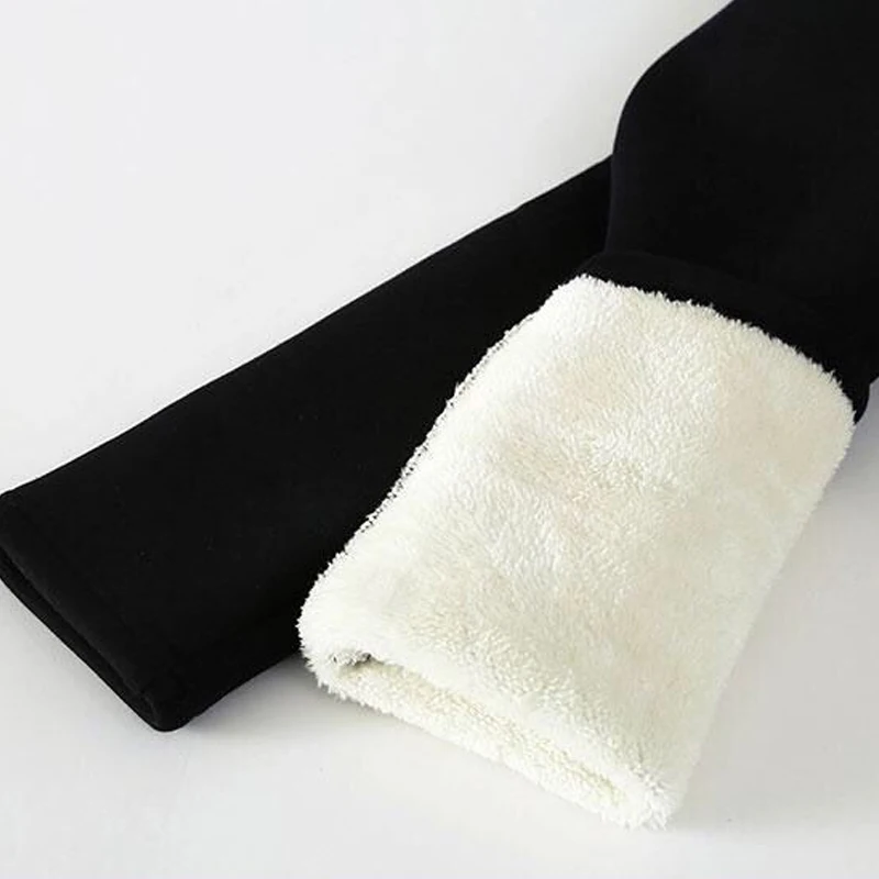 Warm Pants Women Hot Sale Black Velvet Leggings Thick Lambskin Cashmere Skinny Winter 1PC High Quality Fleece Wool Trousers