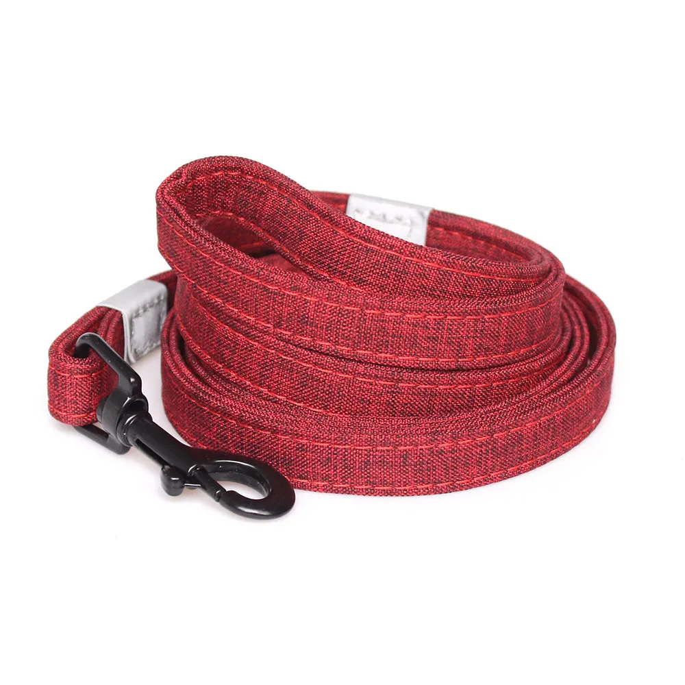 Red leash Изготовленный на заказ металлический ошейник для собак из микрофибры прочный ошейник для собак 6041061 товары для домашних животных - Цвет: Red leash