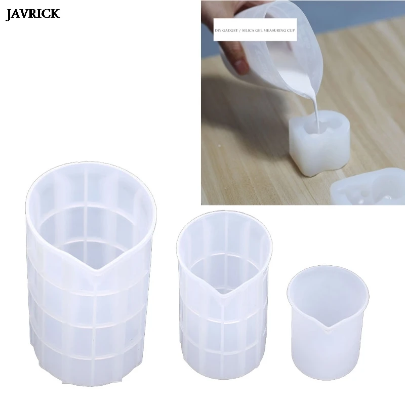 

3Pcs Silicone Cups 100mL 350mL 750mL Flexible Large Measuring Cups Mixing Cups Baking Tools Resin Casting Jewelry Making Kit