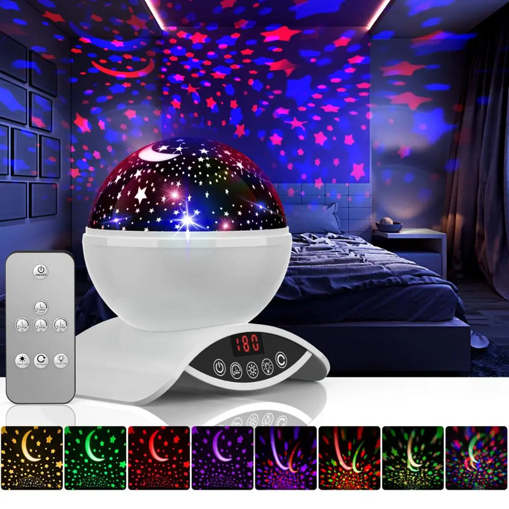 proyector de galaxia para ninos luz led nocturna de estrellas lampara de atmosfera luna bateria lampara de proyeccion para dormitorio