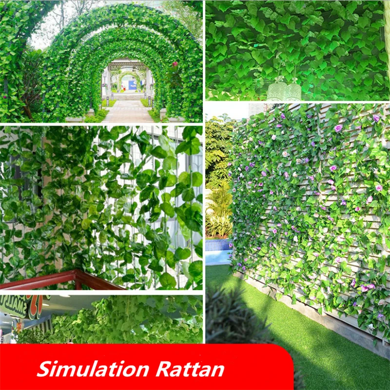2.4M Artificial Flower Vine Leaf Garland Plants Fake Foliage Flowers