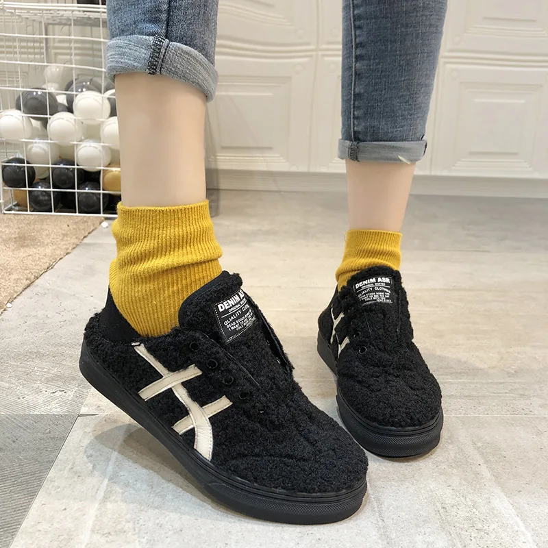 

Quality Woman Boots Round Toe Yarn Elastic Ankle Boots Thick Heel Flat Heels Shoes Woman Female Socks Boots 2019 Winter