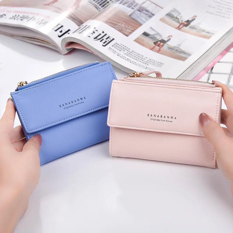 

Hengsheng Cross Border Women's Wallet Short Two-fold Wallet Korean-style Card Bit More Small Wallet Manufacturers Direct Selling