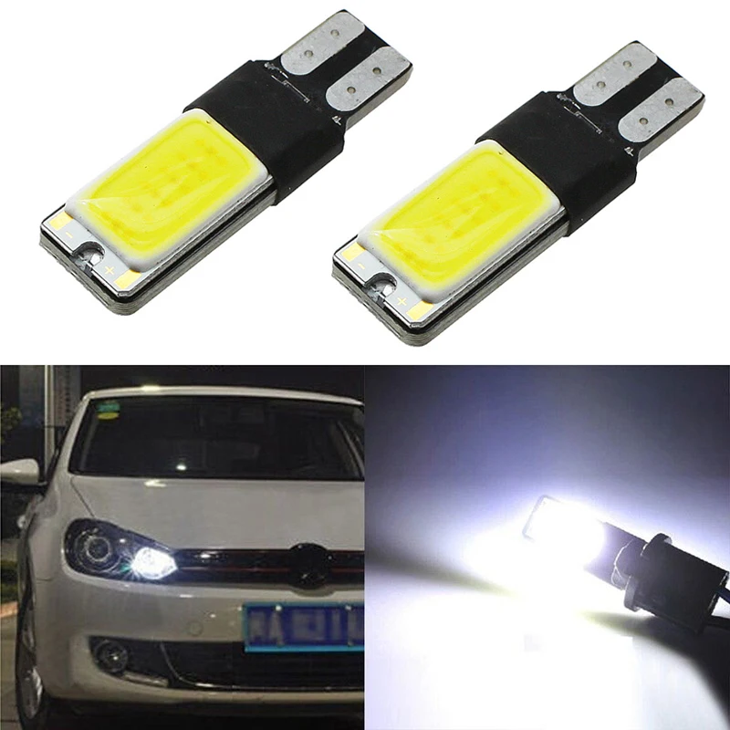 

2pcs T10 194 168 6W COB LED Canbus No Error Wedge Side Light Lamp Bulb White