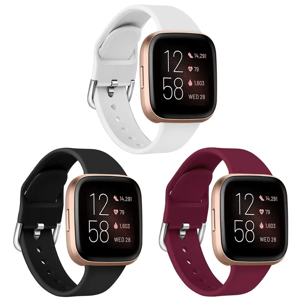 Полосы совместимы с Fitbit Versa/Versa 2/Fitbit Versa Lite для женщин и мужчин водонепроницаемый заменить мужчин t силиконовый ремешок для часов - Цвет: White Black Red