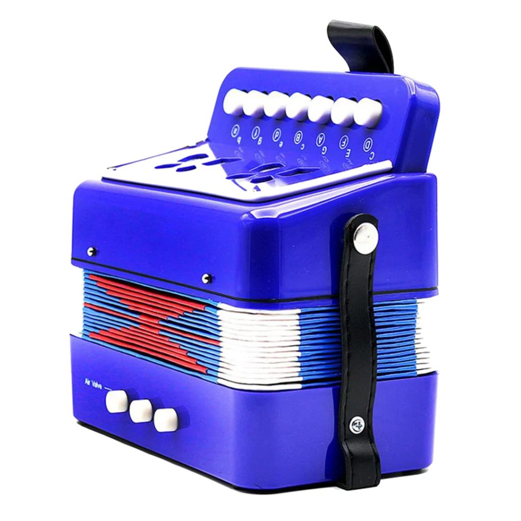 Kids Accordion Children 7-Key 2 Bass Educational Musical Rhythm Band Toy Blue