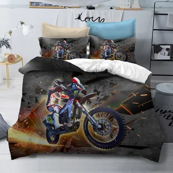 

BEST.WENSD Customized Motorcycle bed sack queen bed set for man boy 2019 Blue white california king bedding sets boy kids