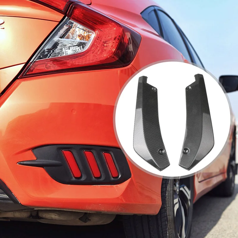 

2Pcs Universal Article crash Car Rear Bumper Lip Spoiler Bumper Diffuser Splitter Anti Scratch Protector Exterior Accessories