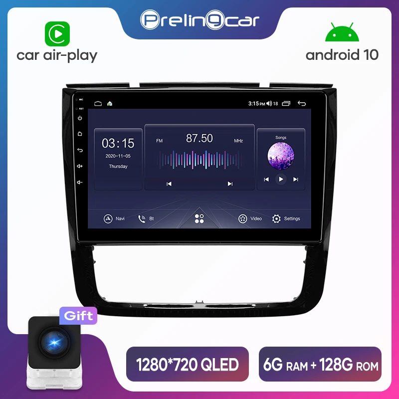 Автомобильный мультимедийный плеер с GPS-навигацией Android 10 0 4G Lte радио IPS-экраном