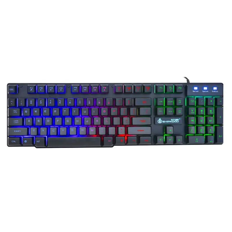 LED Wired Glowing Backlit Gaming Keyboard Computer Desktop Mechanical Keypad D08B 3