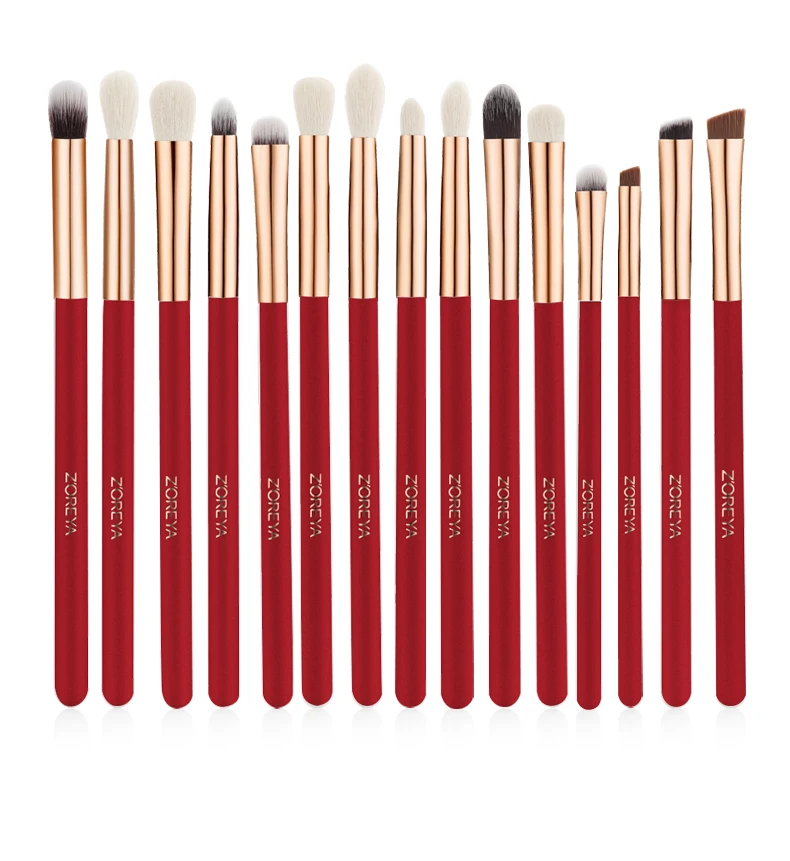 

ZOREYA Rose Red Makeup Brushes Set Tools Professional Foundation Powder Eyeshadow Make up Brush Blush brochas de maquillaje