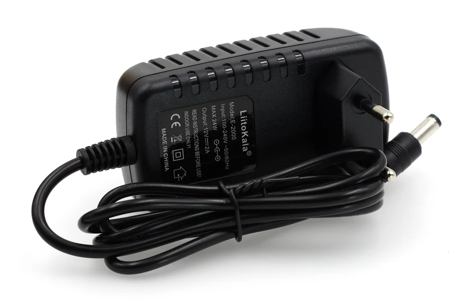 Liitokala 12V 2A adapter power supply monitor door DC 5.5* 2.1mm European plug US For Liitokala Lii-500 Charger