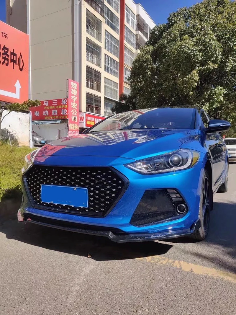 Передний бампер гоночная решетка для Hyundai Elantra соты алмаз сетка глянцевая черная