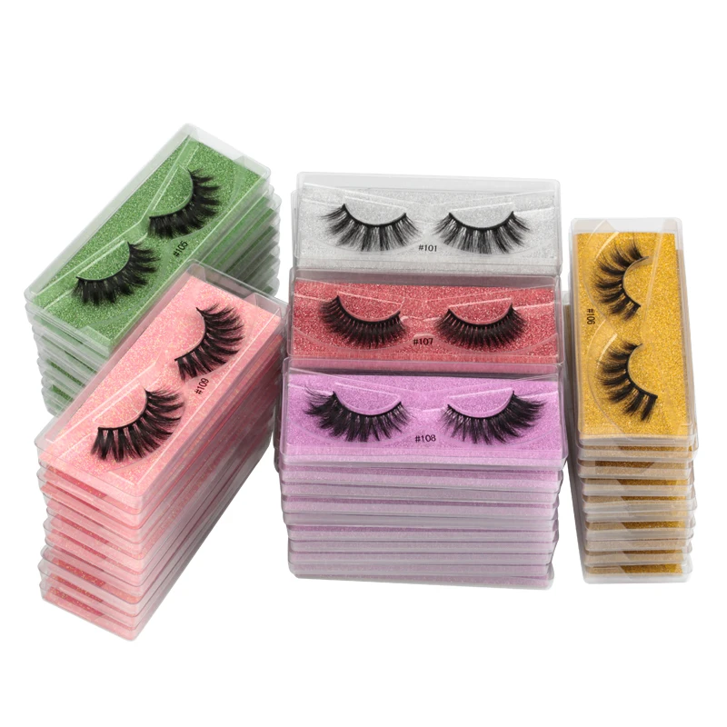 wholesale eye lashes mink bulk 20/30/50/100 pcs natural false eyelashes set dramatic 3d wispy fake lashes fluffy long lash
