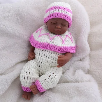 

Reborn Doll Girl Miniature Silicone Baby Newborn Silicone Baby Dolls Cute Black Reborn Babies Realistic Cheap Reborns Toddlers