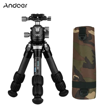 

Andoer Portable Desktop Carbon Fiber Tripod Ball Head Quick Release Plate Carry Bag for DSLR Canon Sony Nikon Camera Camcorder