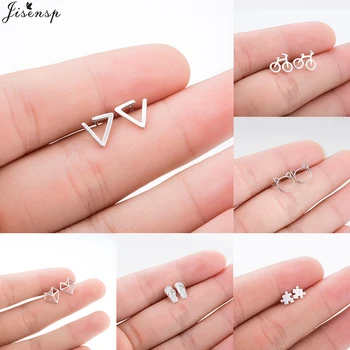

Jisensp Simple Fashion Hollow Triangle Stud Earrings Punk Style Earrings Statement Jewelry for Women Men Best Friendship Gift