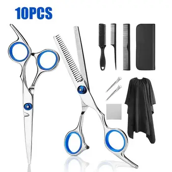 

10pcs/set Professional Hair Cutting Thinning Scissors Barber Shears Hairdressing Pointed Tail Combs New