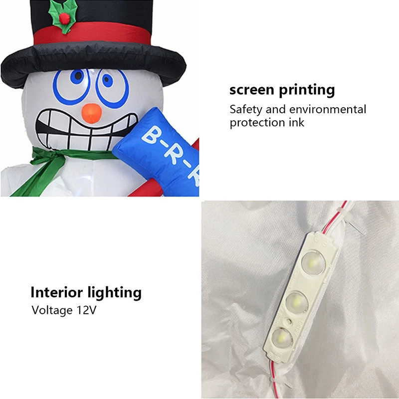 New 1.8M Giant Inflatable Jitter Snowman Blows Up Fancy Toys Santa Claus Christmas Festive Event Stage Props Gifts Party Décor