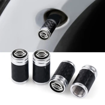 

Car Styling 4Pcs metal Carbon Fiber Wheel Tire Valve Caps Stem Case for Nissan Tiida Teana Skyline Juke X-trail GTR Accessories