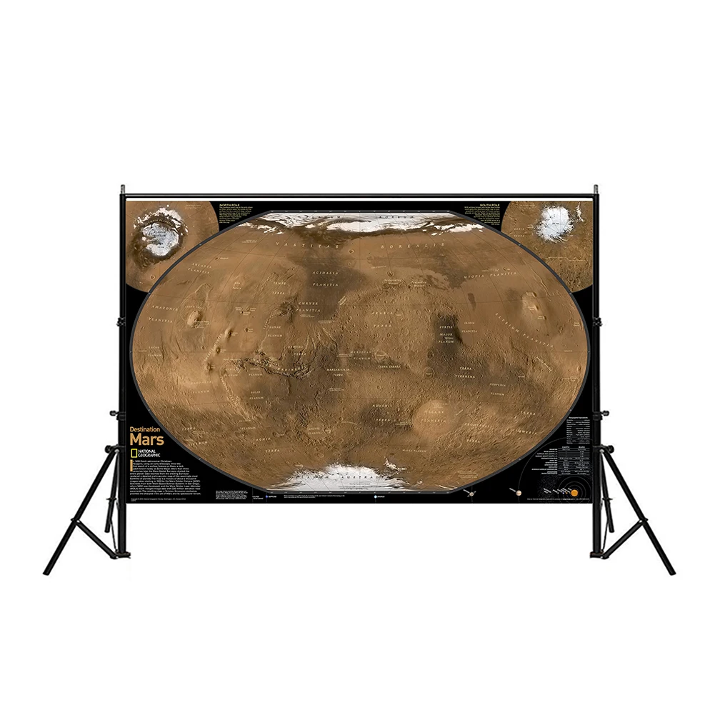 150x225 см Нетканая карта Mars наземная карта спутниковая съемка с географическими эквивалентами для астрономических исследований