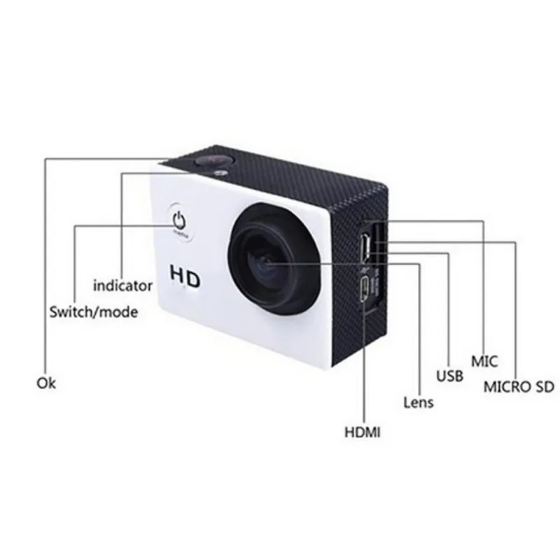Мини 2,0 дюймов ультра HD экран милые практичные видеокамеры SJ4000 Экшн камера Full HD 1080P 2,0