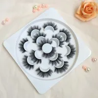 faux lashes Искусственные ресницы, 7 пар, шелковые ресницы, дешевые ресницы - Цвет: faux lashes