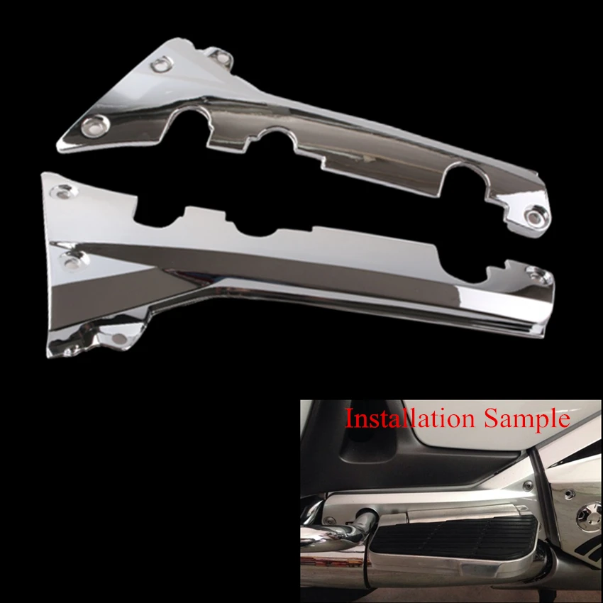 Хром Подножка для пассажира Боковые Крышки для Honda Goldwing GL1800 2001-2011 2007 2008 2009 2010