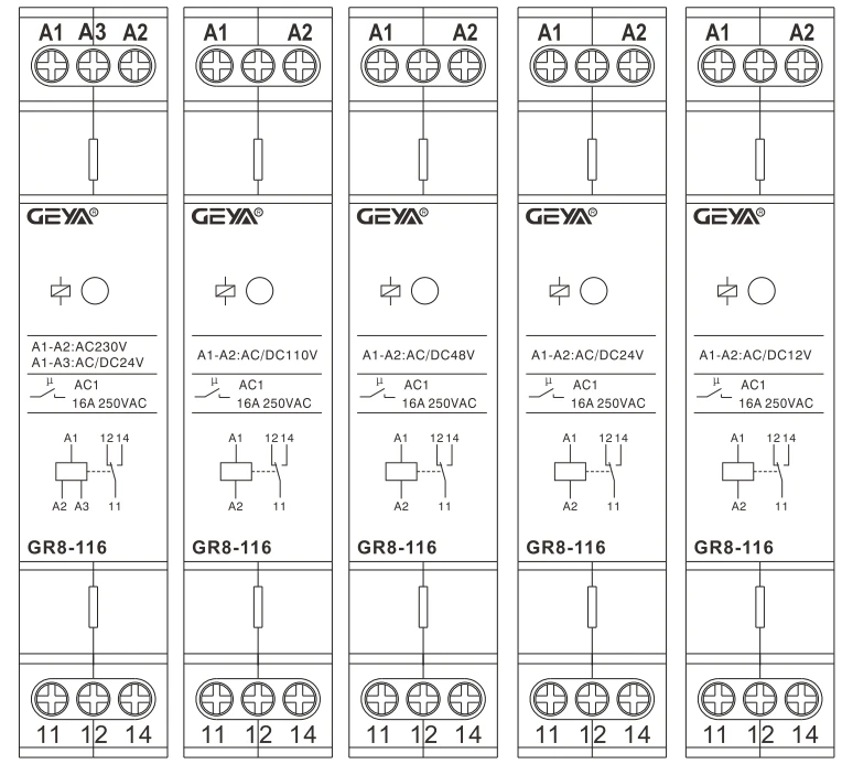 GEYA GR8 промежуточный переключатель AC/DC12V 24V 48V 110V AC230V вспомогательное реле 8A 16A 1SPDT