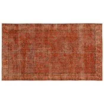 

Handmade Orange Vintage Overdyed Turkish Area Rug 156x274 Cm-5'1''X8'12''