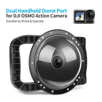 

Dual Handheld Diving Lens Housing 45m Waterproof Dome Port Lens Case Cover With Trigger For DJI Osmo Action Camera Accessories