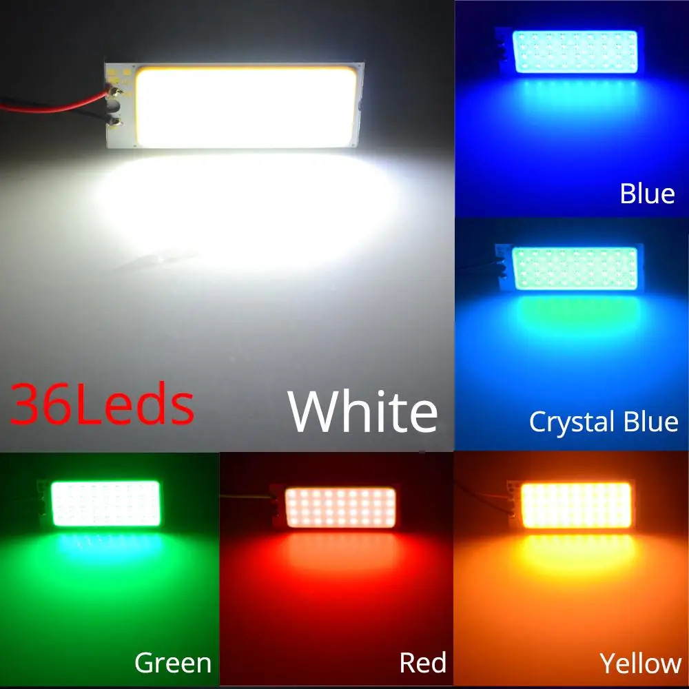 T10 W5W Auto Interior Reading 24SMD 36SMD 48SMD cob Dome Festoon Brake License Panel Door Led Trunk Lamp Clearance Car Light 12v
