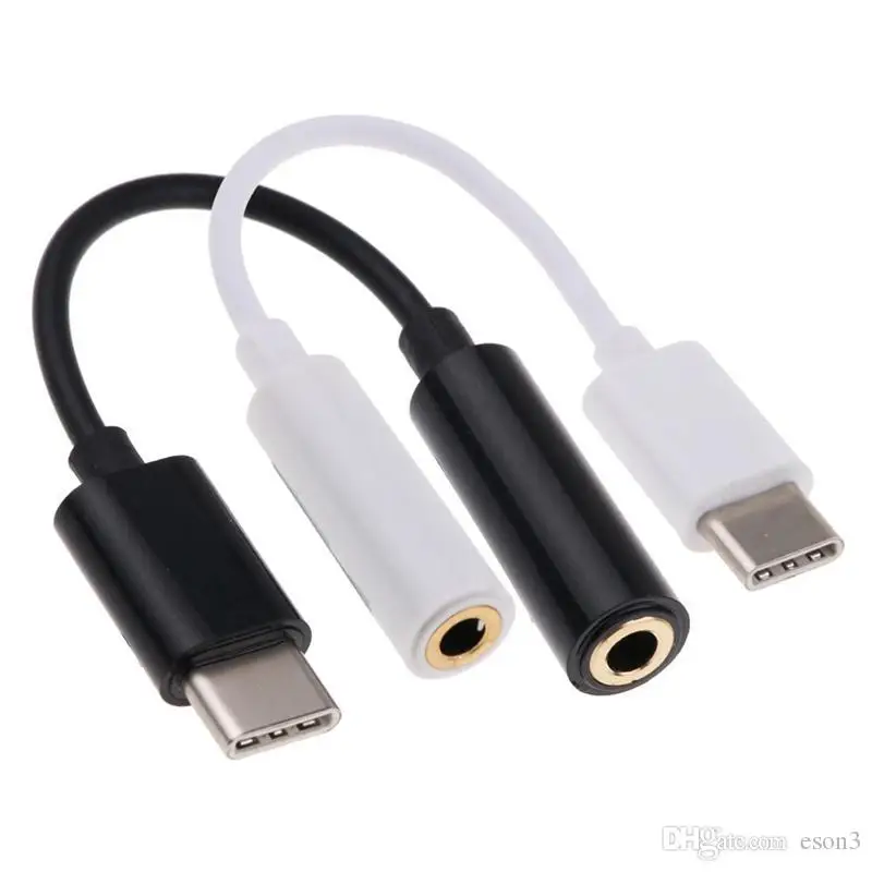 USB Type C to 3.5mm Audio Adapter Cables Headphone Earphone Jack Female Type-C Convertor AUX Cable for Samsung S6 S7 S9 mobile phone