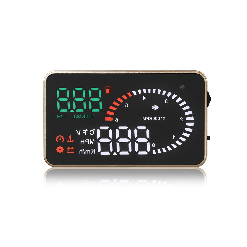 

X6 HUD OBD2 Head Up Multiple Display Speedometer Gauge Tachometer Fuel Consumption Driving Time With Alarm Windshield Projector