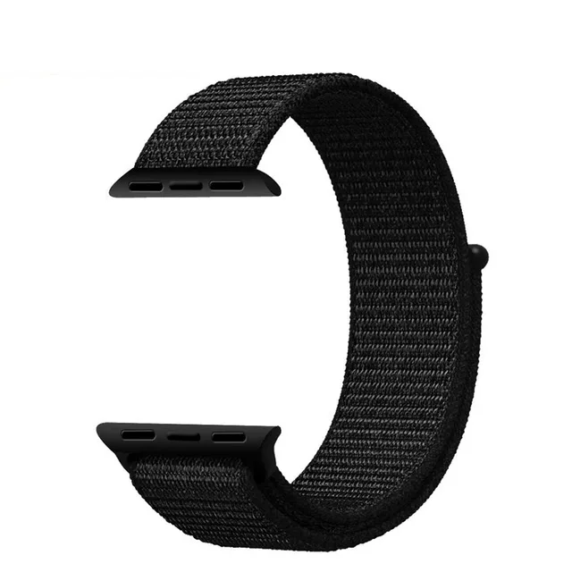 Нейлоновый ремешок для Apple Watch 5 44 мм - Цвет: Черный