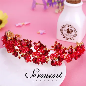 

SERMENT Wedding Crown Hair Jewelry Bridal Headpiece Woman Colorized Crystal Zircon Bride Party Crowns Wedding Hair Accessories